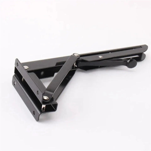 2 Pack Adjustable Triangle Folding Shelf Brackets Wall Mounted For DIY Home Bookshelf Table Bench Tools Tough Built To Last Black 8 Inch