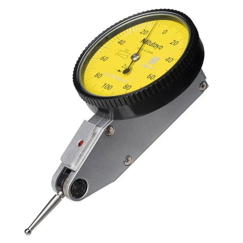 Pro-Grade Dial Test Indicator 0.2 mm Range, 0.002 mm Graduation, 1 Micron Accuracy, Yellow Dial, Jeweled Movement, Scratch-Resistant Crystal, Contact Length Printed On Dial Face, Includes Stem, Nut, Stylus, And Rugged Case