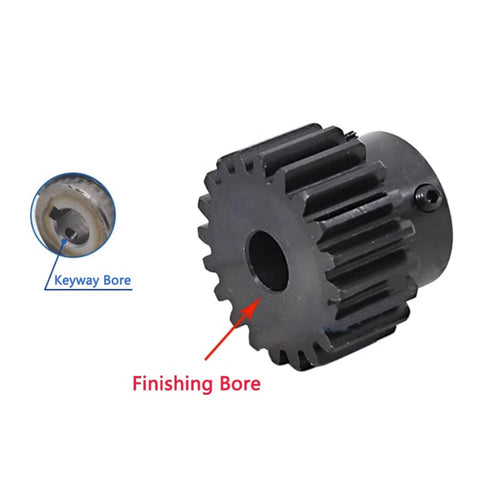 Industrial Pinion Gear 12 Teeth 2M Spur Gear In Steel, Built To Last Heavy Duty Transmission Drive Gear With Finished Bore, 1 Piece