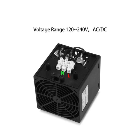 Top Shelf Compact Cabinet Air Conditioner Housing Killer Fast Heat Ceramic Heater with stealth fan and wiring connections.
