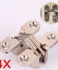 Hidden Concealed Cross Door Hinge 8x42mm 180 Degree with Screws For Folding Doors Cabinets Wardrobes Windows DIY Projects