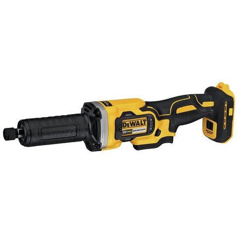 DeWALT DCG426B 20V cordless variable-speed die grinder; yellow/black side view