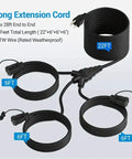 Built Tough 1 To 3 Splitter Outdoor Extension Cord With 3 Prong Plug And Three Extra Outlets Weatherproof Power Tap for 40 feet long tasks.