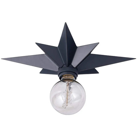 Black Star Flush Mount Ceiling Light with dope mid-century vibe, modern ceiling fixture for hallway, entryway, study or bedroom.