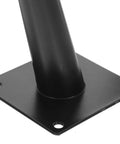 Close-up of Modern Black Iron Furniture Legs Set Of 4 for DIY Projects, showing base plate and screw holes for stability.