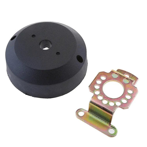 90 Degree Angled Marine Helm Bezel Kit For Steering Wheel Universal Rudder Fit Plug And Play Upgrade with black plastic and steel bracket.