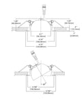 Technical diagram of 4 Inch Color Selectable 2700K To 5000K LED Recessed Canless Kit with Wide Beam Adjustable Gimbal