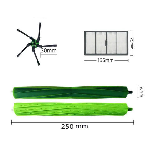 Roomba S9 Replacement Parts Kit For iRobot Roomba S9 9150 S9 Plus 9550 with rubber brushes, filter, and side brush.