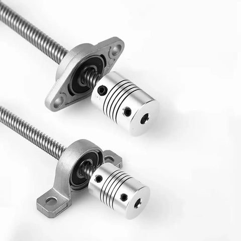 Upgrade Your 3D Printer With This Sweet T8 Lead Screw Kit Featuring 8mm Diameter And Versatile Lengths From 100mm To 600mm Perfect For Vertical Or Horizontal Builds On CNC Machines, Engravers, And Custom Projects That Need Precision Smooth Motion. T8 8mm metal lead screw kit with coupler and pillow block bearings for 3D printers