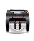 Top Tier Portable Money Counter With Legit Counterfeit Checker And Smooth Tilting Screen For All Major Bills front view showing bill input and display.