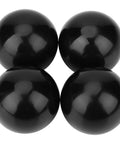 Plastic Spherical Knob Set 6 Pack Black Ball Lever Handles With Embedded Nut shown in a group of four black spheres.