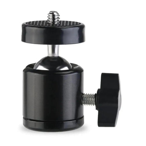 360 Degree Swivel Mini Tripod Ball Head With 1/4-20 Screw for GoPro and DSLR, metal and ABS, side view