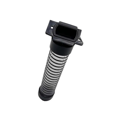 Wireless Floor Scrubber Vacuum Hose Spare Parts for Dyad and U10, metallic coiled tangle-resistant hose with black fittings.