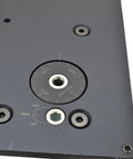 Close-up of Smooth As A Dream Universal Base Mount Router Lift's height adjustment dial and locking mechanism.
