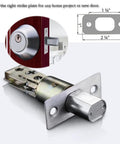 Heavy Duty Deadbolt Strike Plate Satin Nickel Backplate 1 Inch By 2-1/4 Inch Round Corner Fits Most Residential Doors Rust Resistant Easy Install with lock.
