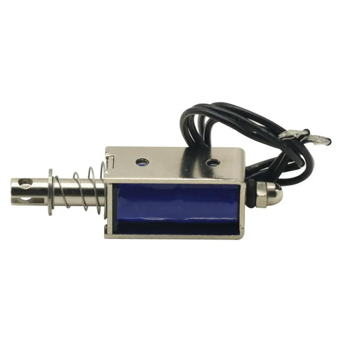 Duo Pack 12V DC Solenoids With 5N Force And 10mm Stroke, 300mA Pull Push Type Electromagnets, 6x58mm Plunger with 2.5mm mount holes