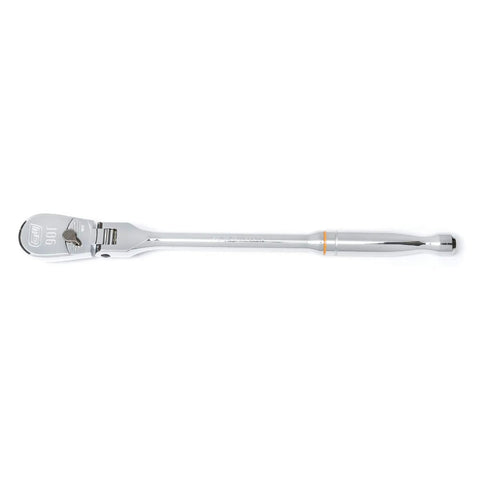 Four Piece Ratchet Set With Flexible Head And 90-Tooth Full Polish Finish For Tight Spots, low-profile teardrop design, chrome