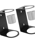 Kickass Wall Mounted Funnel Organizer Rack With Heavy Duty Iron Frame For Hella Tight Workshop Storage And Rust Resistant Industrial Shelf Brackets System, featuring black iron wall mount brackets with metal funnel holders.