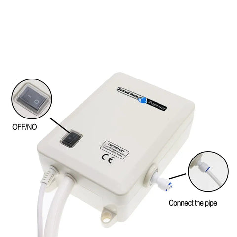 5 Gallon Water Dispensing Pump System With Single Tube showing switch and pipe connection point