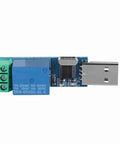 LCUS-1 USB Relay Module With 5V USB Control, 10A Switching, Overcurrent Protection, No Fuss Smart Home Automation Ready, Plug And Play Microcontroller Interface For DIY Projects, Fast Response And Reliable Device Control. Blue USB relay board with terminal block and relay