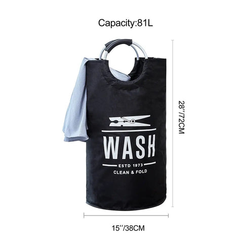 Two Pack Collapsible Laundry Hamper With Waterproof 82L Capacity Portable Foldable Laundry Basket With Rugged Aluminum Ring Handles