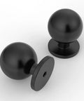 Matte Black Cabinet Knobs 10 Pack 1.2 Inch Round Drawer Knobs For Kitchen And Dresser Cabinets With Screws Included No Fuss Quick Install For Long Lasting Durability, side view