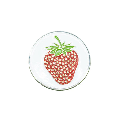 Berry Inspired Golf Ball Marker With Alignment Marker For Putting Green Metallic Ball Marker Accessory Funny Strawberry Theme 1 Inch Wide