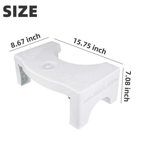 Size dimensions of 7 Inch Heavy Duty Toilet Stool For Adults, Non Slip Folding Foot Rest For Easier Squatting In Bathroom
