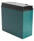 Side view of Beefy 12V 20Ah Sealed Lead Acid Battery Replacement for Mobility Scooter with green casing