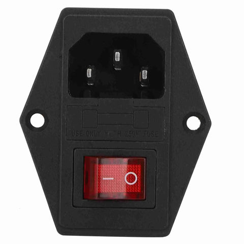 Three Piece AC Power Socket Switch With Built In Light Four Pin For 3D Printer CNC Machine Electronics Enclosure Power Supply