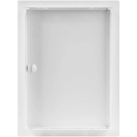 Top Notch 10 X 14 Inch Heavy Duty Metal Indoor Drywall Access Panel In Crisp White with secure flange design for easy access.