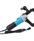 Badass Tube Belt Sander Polisher With Slick Variable Speed Control For Smooth Stainless Steel Pipe Grinding And A Dope Mirror Finish Powered By A Heavy 1300W Motor At 110V, showing blue and black design, suitable for metalworking.