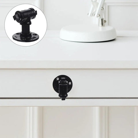 Industrial Iron Cabinet Door Pulls 2 Pack Vintage Water Pipe Handles For Cupboard Furniture displayed on white cabinet drawer