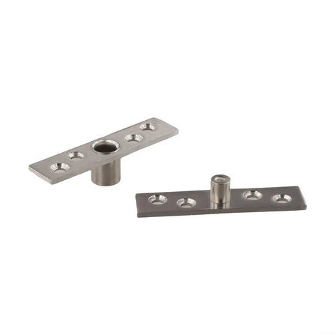 2 Pack 360 Degree Stainless Steel Pivot Hinges for Doors and Cabinets Upper and Lower Swivel Ball Bearing Kit Silver Finish