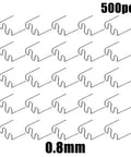 500-Piece Steel Waves Staple Kit With 0.6mm S-Type Welding Nails For Flux-Free Plastic Repair And Metal Projects, Plug-And-Play Staples For Quick Fixes In Home Workshop Or Garage, 0.8mm silver steel staples
