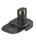 18V Cordless Tool Battery Adapter for Ryobi Tools That Fits Ridgid Batteries Not Advanced Adapter Only Compact Easy Plug and Play Cross Brand Power Setup Solution, black plastic.