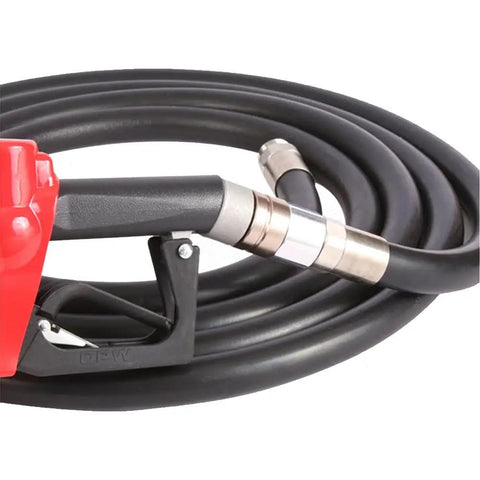 5/16 Inch 8mm ID Fuel Line Hose, 10ft Push Lock NBR Rubber Fuel Hose For Automotive Systems coiled with nozzle attached.