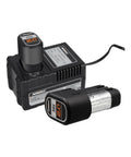 Front view of NAVAC NEF6LM BreakFree power flaring tool with 24V rechargeable battery and charger