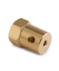4 Pack Hex Couplers With 4mm Bore Brass Shaft Couplings For RC Cars And Model Motors, Durable Shaft Linkage Reducing Vibration At High Speed, Includes 8 M4 Screws And 2 Hex Wrenches For Quick Install, brass coupler close-up
