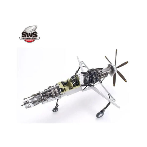 Close-up of 1:48 J7W1 Shinden Model Kit Unbuilt Plastic Aircraft Kit With Weighted Resin Tires, Assembly Required, 1:48 Scale.