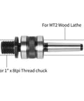 Live Tailstock Chuck Adapter Converts 2MT Tailstock To 1 Inch X 8 TPI Thread Built Tough Steel With Internal Roller Bearings