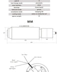 Diagram showing specifications and dimensions of the Tough As Nails 7.5KW Water Cooled CNC Spindle Motor with BT30 Taper.