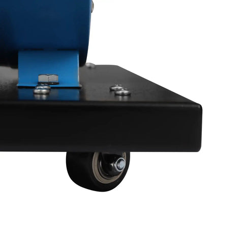 Close-up of the wheeled jet base of the CCXYYFDJ 1HP Wall Mount Dust Collector for easy mobility.