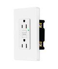 No Sweat Heavy Duty 15 Amp Gfci Outlets And Gfi Duplex Receptacles With Straightforward Setup And Crisp Led Indicator Includes Smooth Wall Plate Solid Fireproof Build Etl Rated White 100 Pack on display.