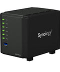 Badass Heavy Duty Four Bay Nas Server with compact chassis, Marvell dual core chip, and LED indicators.