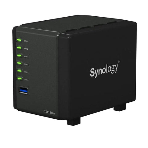 Badass Heavy Duty Four Bay Nas Server with compact chassis, Marvell dual core chip, and LED indicators.