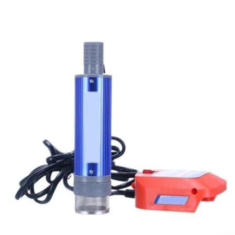 Cordless Fuel Transfer Pump 18V Delivers 40 To 60 L Min Flow Rate For Diesel Or Oil And Works With Any 18V Battery Platform Like Bl1830 And Bl1840 Models, blue aluminum pump with integrated power connector.