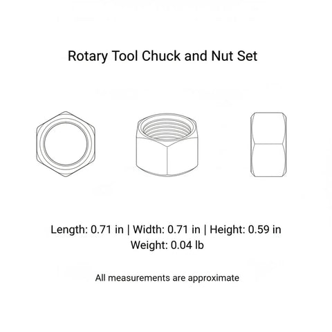Rotary Tool Chuck And Nut Set With High Speed Steel For No Slip, Rock Solid Grip On Bits In Woodworking And Metal Grinding, Stable Bit Retention For Precise Carving, Grinding, And Drilling Tasks, 0.71 in