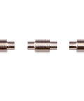 Slimline Pro Pen and Pencil Kit Bushings for 8mm Tubes, 0.424 Inch Sizing, shown as three metal bushings in a row