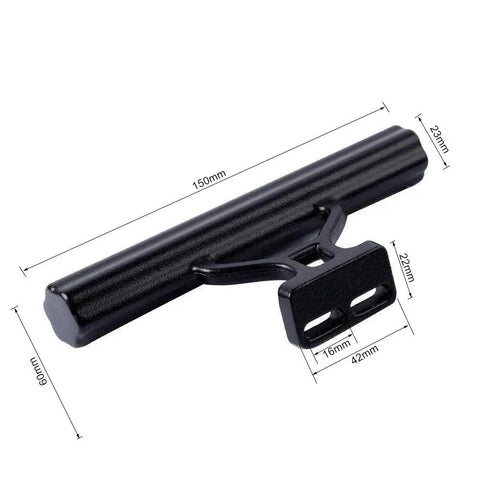 Bike Handlebar Extender And Stem Tube Extension For Light Lamp Phone GPS Stopwatch Mount To Level Up Your Ride On Road Bike And MTB Space Saving Aluminum Alloy Anodized Waterproof Lightweight; black anodized aluminum with dimensions.